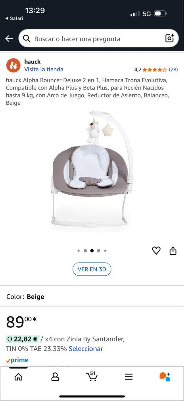 Hamaca Hauck Alpha+ 2 en 1