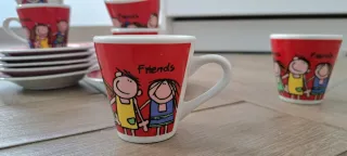 Juego de 6 tazas de café con platos