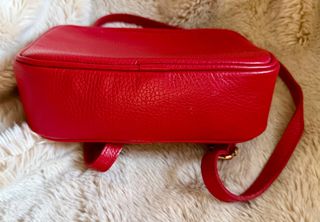 Bolso bandolera cuero rojo 15x20x7 cm