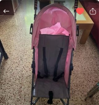 Carro de bebé plegable rosa