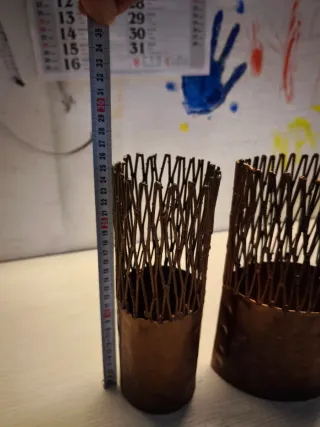 Coppia vasi decorativi color ruggine