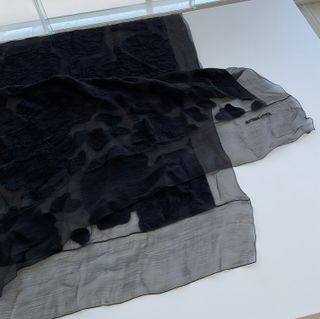 Sciarpa Bottega Veneta voile nero ricami