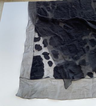 Sciarpa Bottega Veneta voile nero ricami