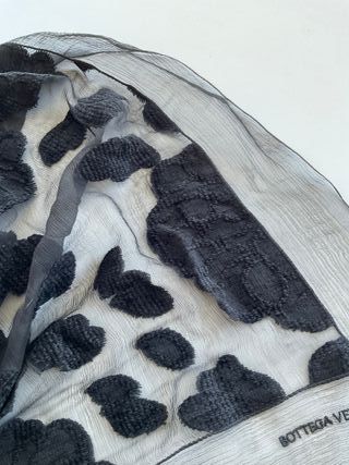 Sciarpa Bottega Veneta voile nero ricami