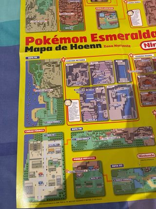 Póster Pokémon Esmeralda Mapa Hoenn Zona Noroeste