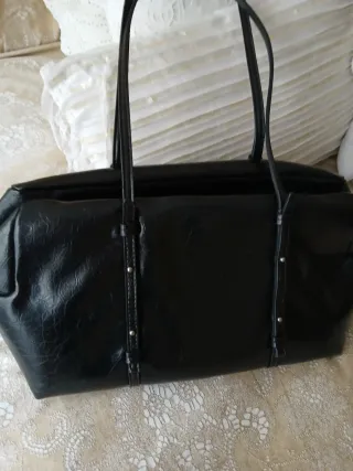 Bolso Zara Negro Piel Sintética