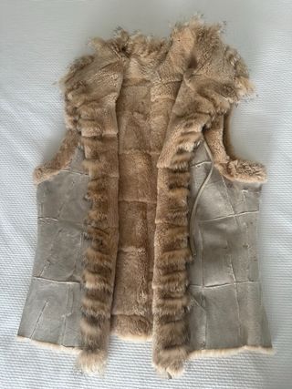 Chaleco piel natural reversible