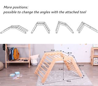 Triángulo Pikler madera con rampa de double lado