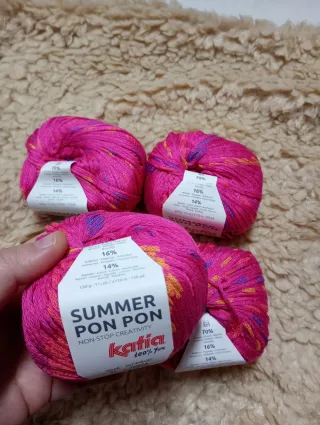 4 ovillos Katia Summer Pon Pon n61