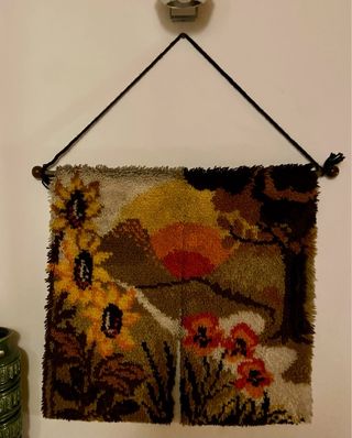 Tappeto, arazzo doppio da parete vintage in lana