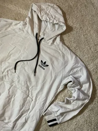 Sudadera Adidas Blanca Negra Y2K Deportiva