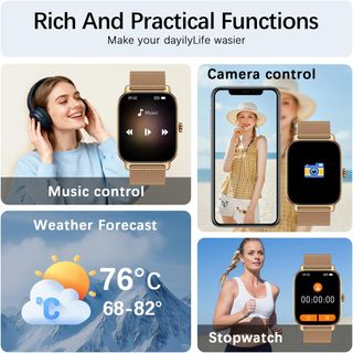 Smartwatch Mujer con Llamadas - Dorado