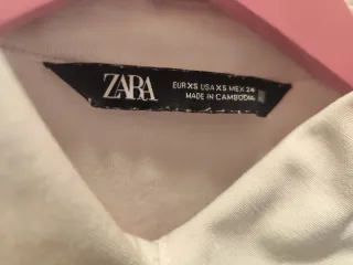 Camisa Zara Blanca Manga Larga