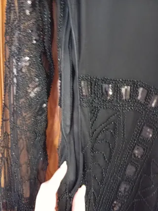 Vestido Negro Fiesta Estilo Gatsby Talla M