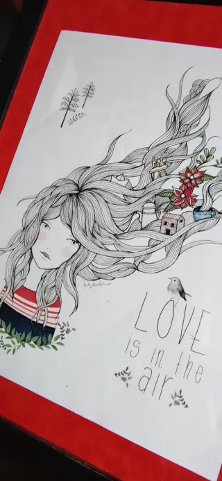 Lámina decorativa "Love is in the air"