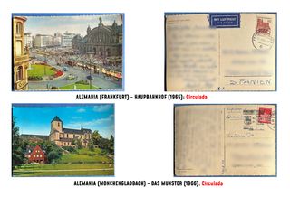 LOTE 10 POSTALES ANTIGUAS EUROPA AÑOS 60 Y 70