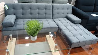 Sofá Cama Chaise Longue Gris 198cm