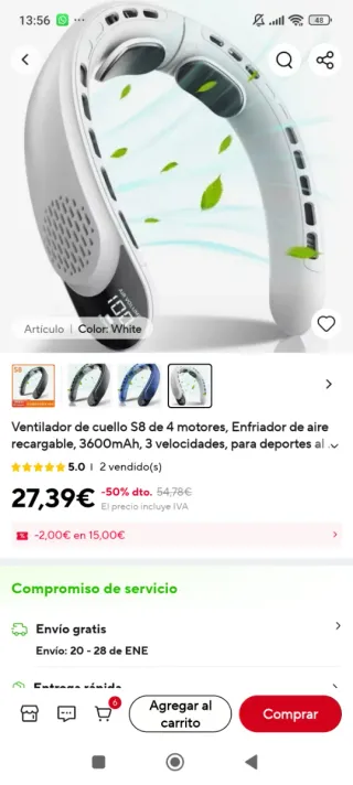 Ventiladores de cuello portátil