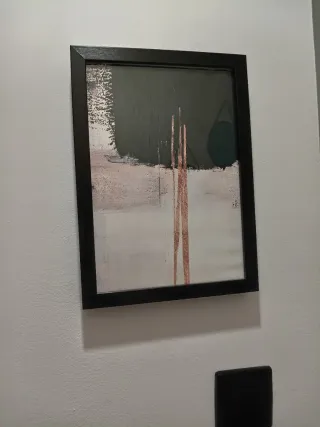 Tres cuadros Abstractos Negro y Dorado.