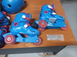 Patines, Casco y Protecciones Oxelo Azul