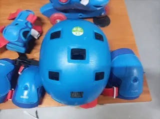 Patines, Casco y Protecciones Oxelo Azul