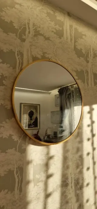 Juego 2 espejos redondos dorados 50cm NUEVOS