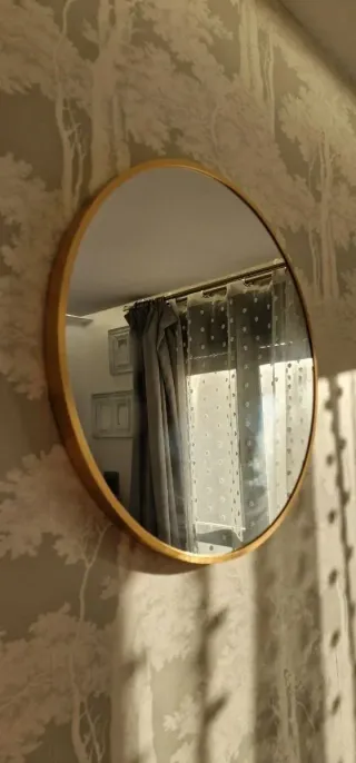 Juego 2 espejos redondos dorados 50cm NUEVOS