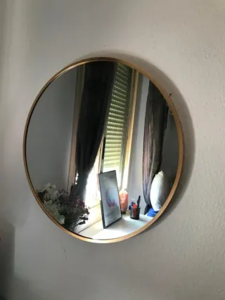 Juego 2 espejos redondos dorados 50cm NUEVOS