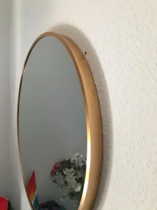 Juego 2 espejos redondos dorados 50cm NUEVOS