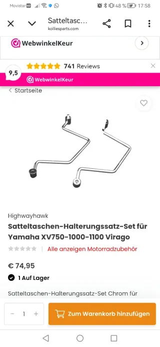 Alforjas de cuero y soportes Yamaha XV