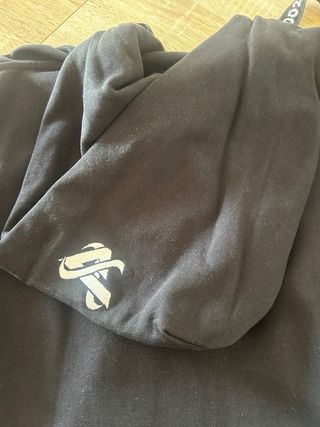 Sudadera con cremallera y capucha negra, hombre