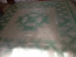 Baldosas hidráulicas verdes