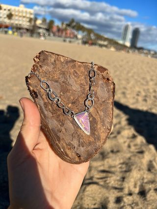 Collar Plata Fosfosiderita lila