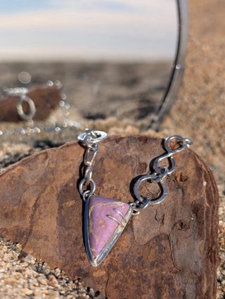 Collar Plata Fosfosiderita lila