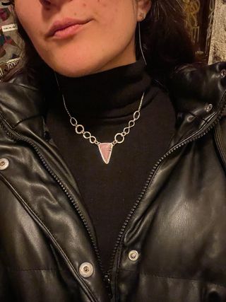 Collar Plata Fosfosiderita lila