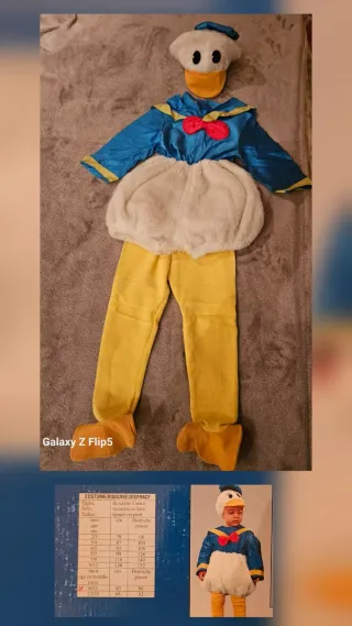 Costume Carnevale Bambino Paperino Taglia 6/12Mesi