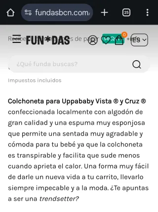 Colchoneta para Uppababy Vista