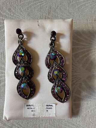 Pendientes Bisutería Elegantes Morados