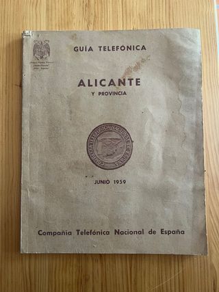 Guía Telefónica Alicante y Provincia 1959