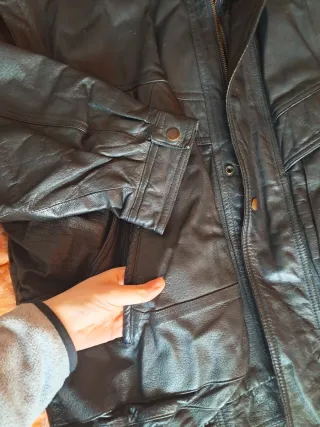 Giacca Vera Pelle Unisex Nera oversize