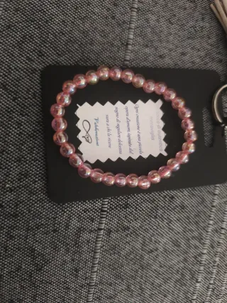 Bracciale fatto a mano perline rosa