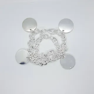 Bracciale artigianale multigiro medaglia catena