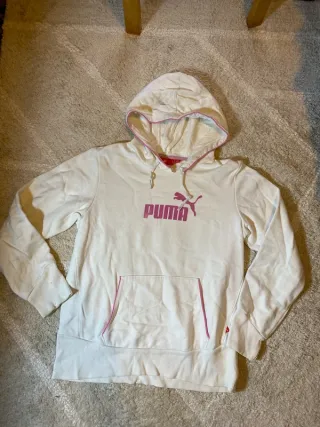 Sudadera Puma Blanca y Rosa Retro