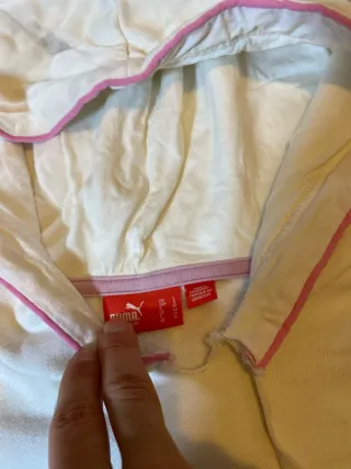 Sudadera Puma Blanca y Rosa Retro