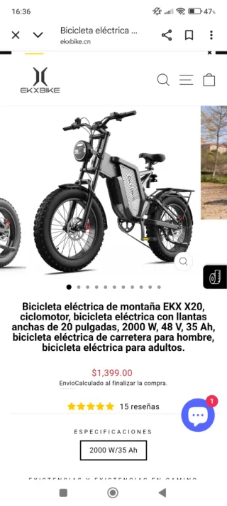 Bicicleta Eléctrica ekxbike x20