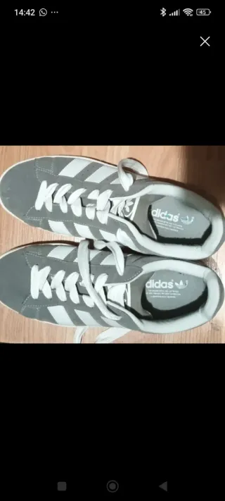 Zapatillas Adidas Campus Gris y Blancas