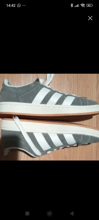 Zapatillas Adidas Campus Gris y Blancas
