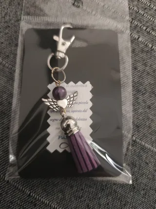 Portachiavi angelo portafortuna fatto a mano