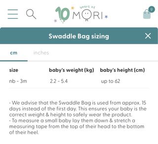 Saco bebé swaddle Mori Stardust recién nacido