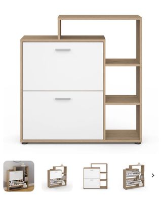 Zapatero modular doble con estantes